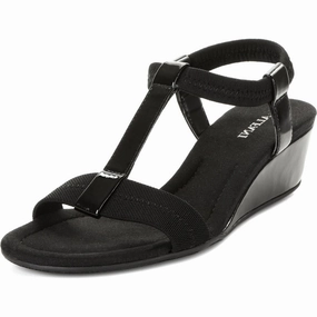 Wide Form Matte Finish Voyage Womens Mixed Media Wedge Sandals