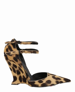 Easy Motion Vidya Suede Leopard Print Wedges
