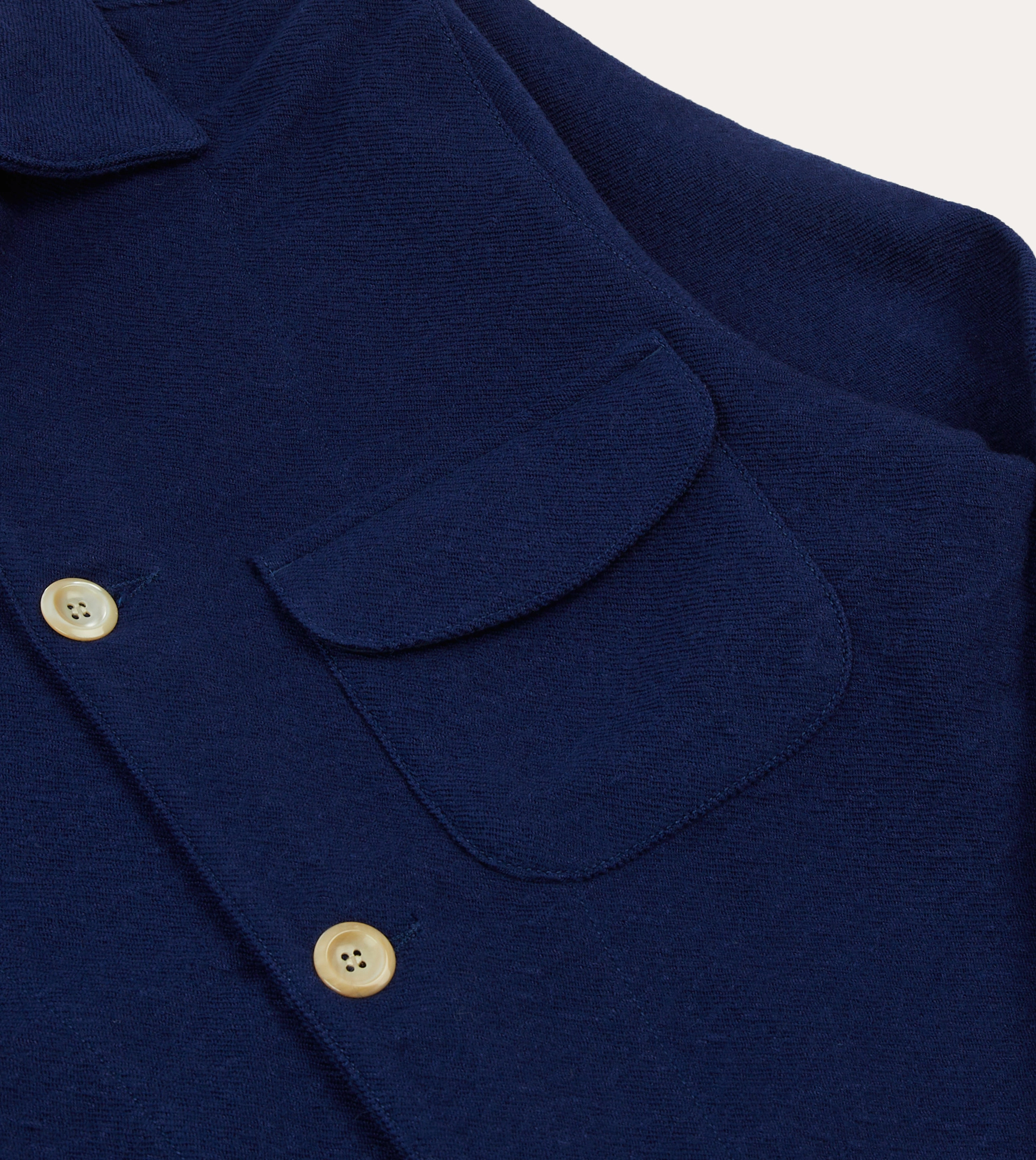Schedule Weather Resistant Coating Blue Wool-Linen Three-Pocket Chore Jacket