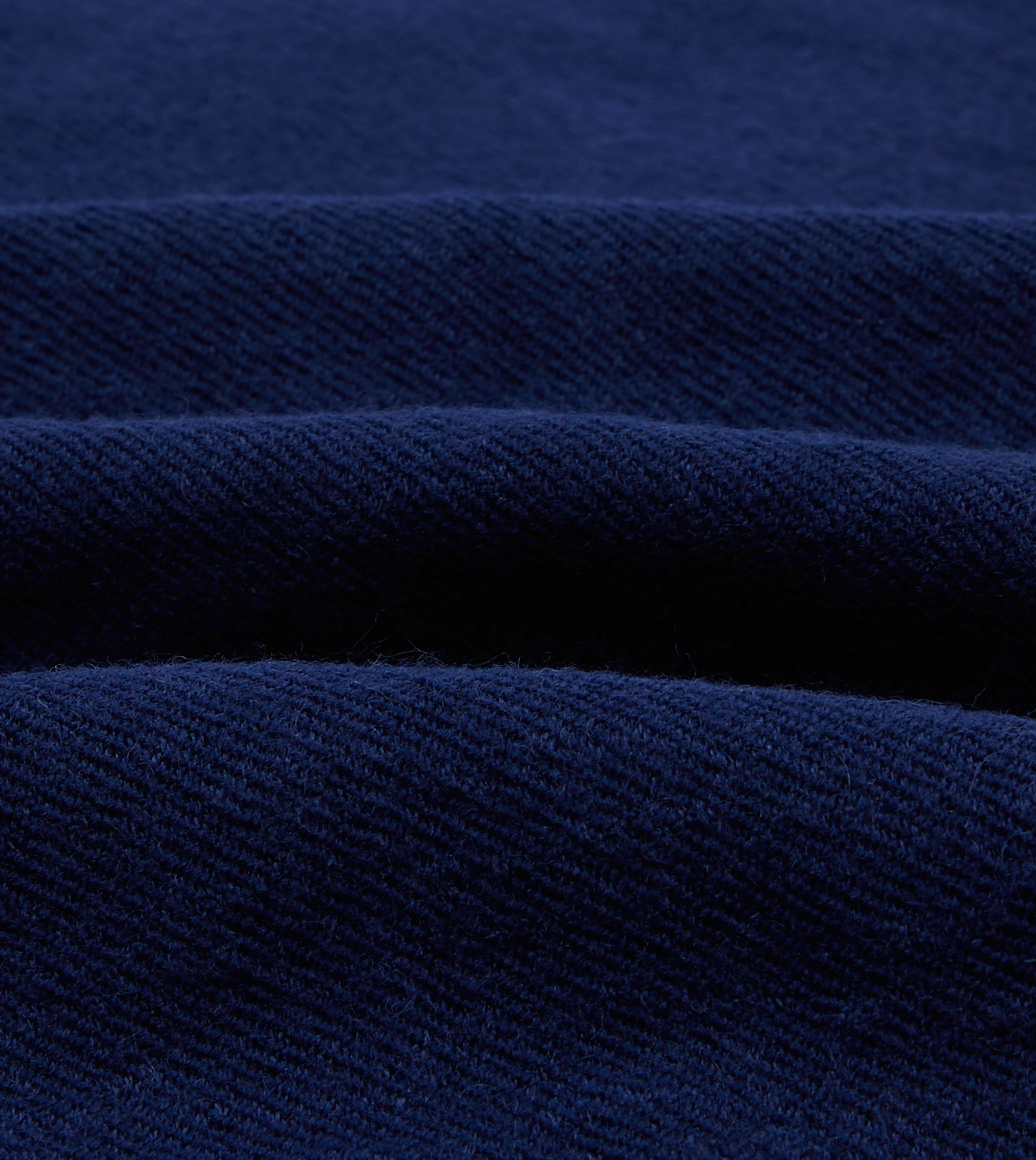 Blue Wool-Linen Three-Pocket Chore Jacket Full Length Zipper Casual Style