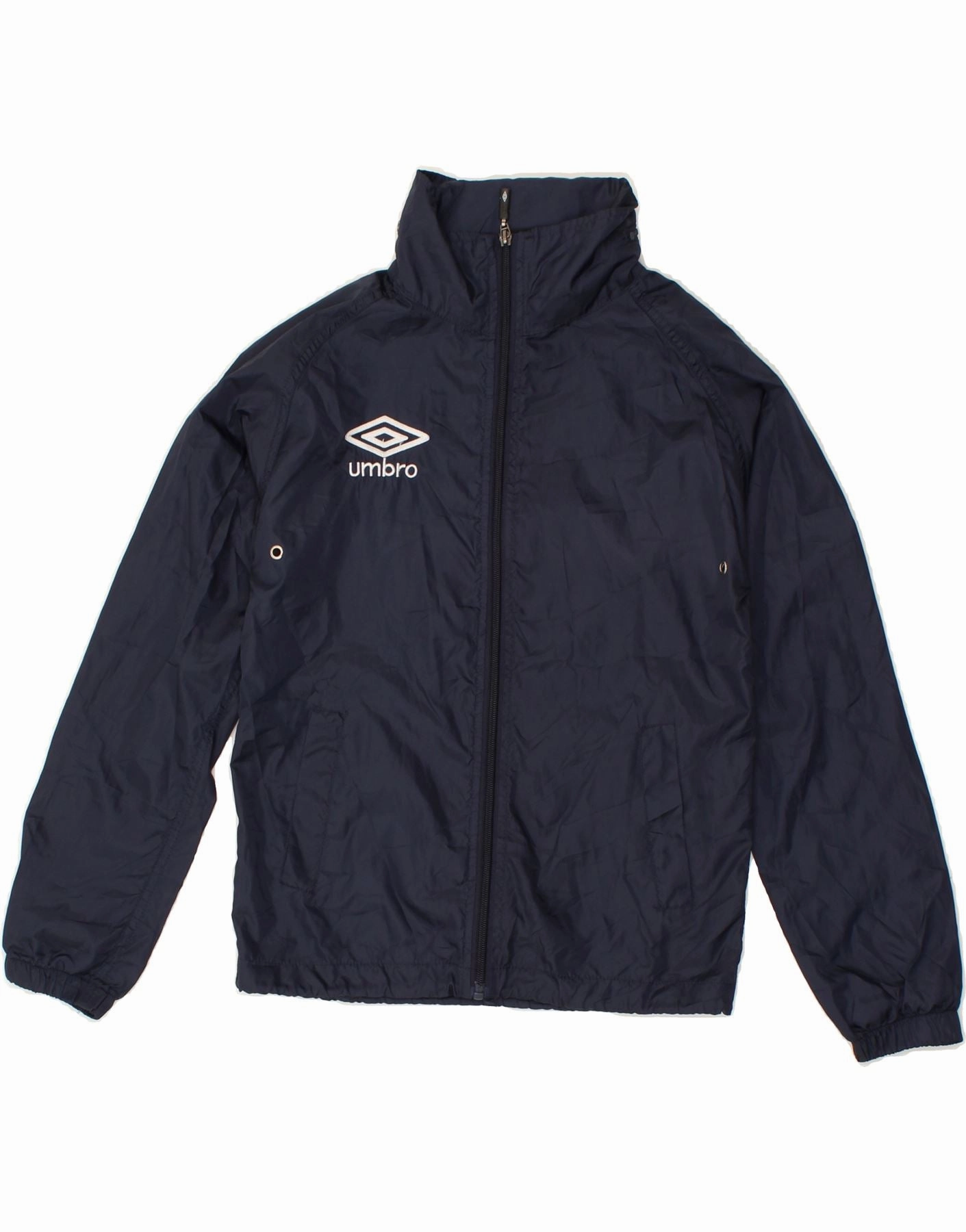 Guard UMBRO Boys Hooded Rain Jacket 11-12 Years 3XS Navy Blue Polyester