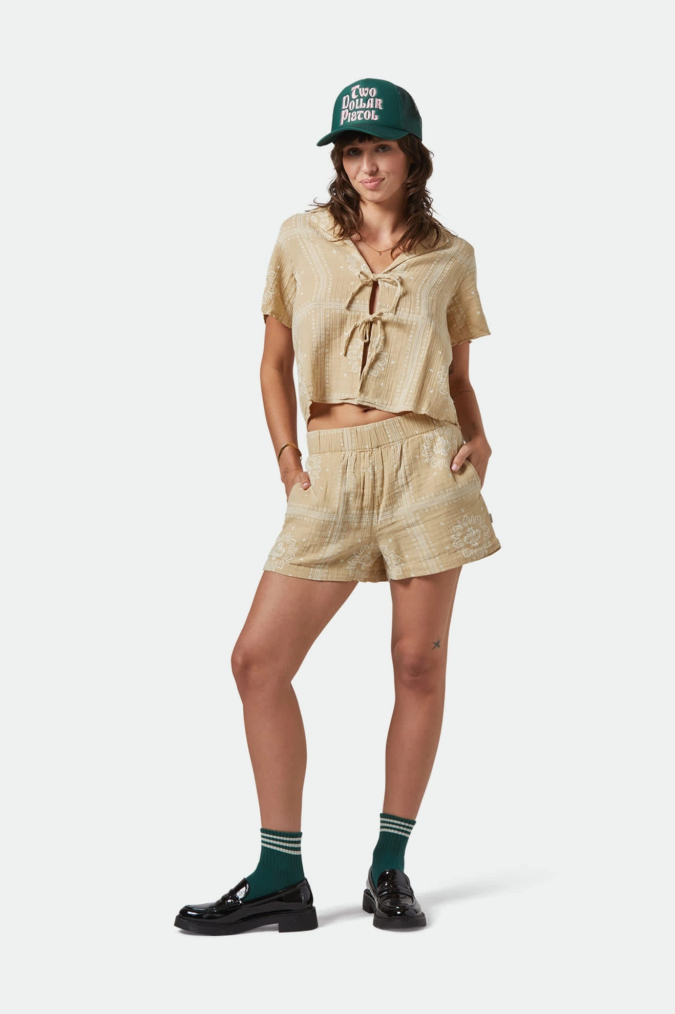 Sweat Resistant Coating stain resistant coating Wandering Short - Pale Khaki Bandana