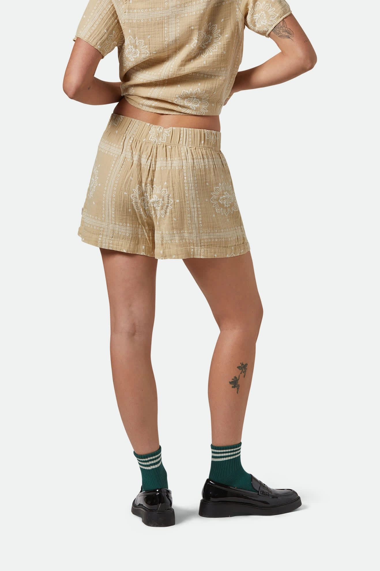 Wandering Short - Pale Khaki Bandana Festival Outfit