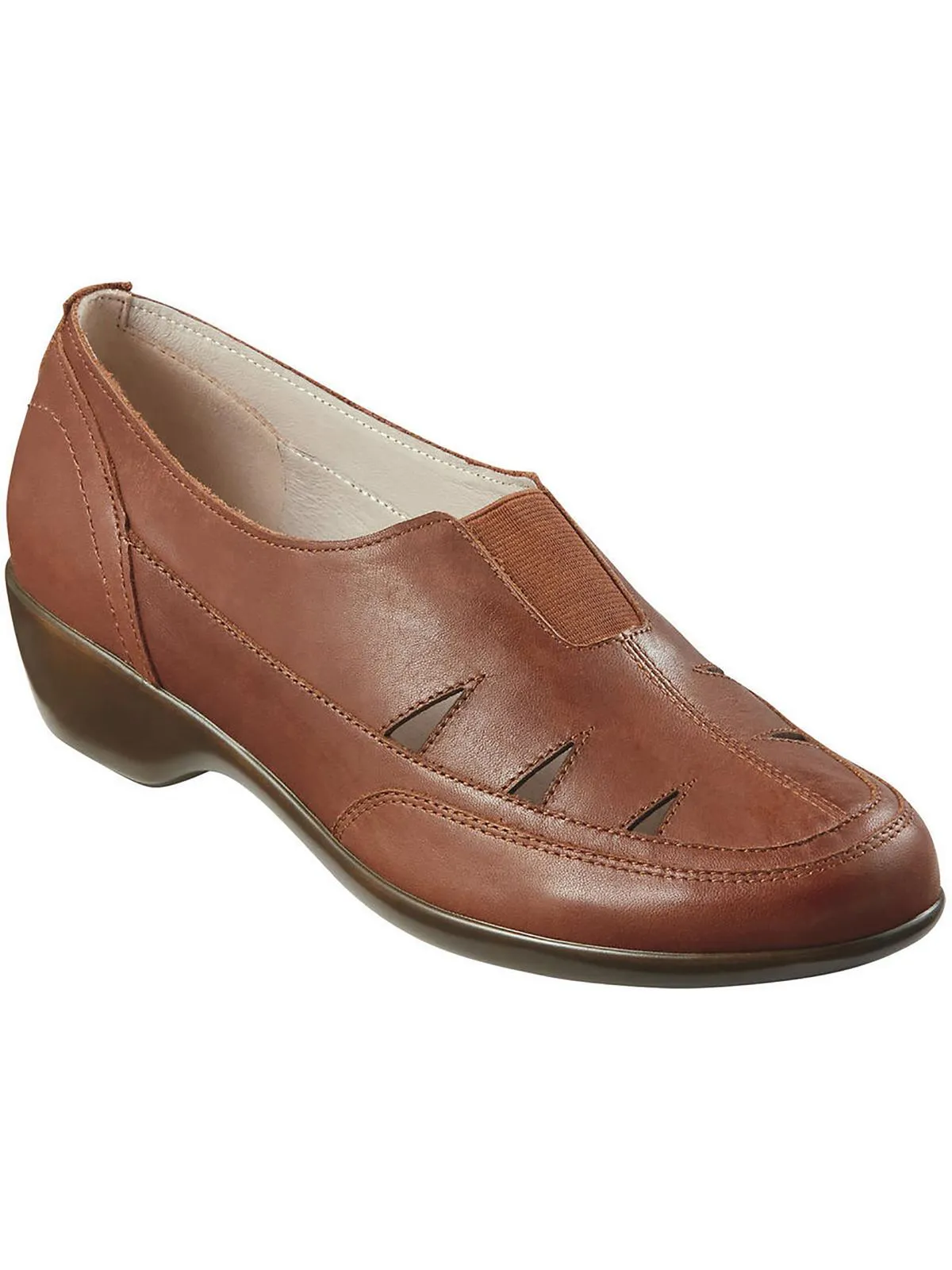 Daisie Womens Leather Slip-On Loafers Wide Base Street Hold