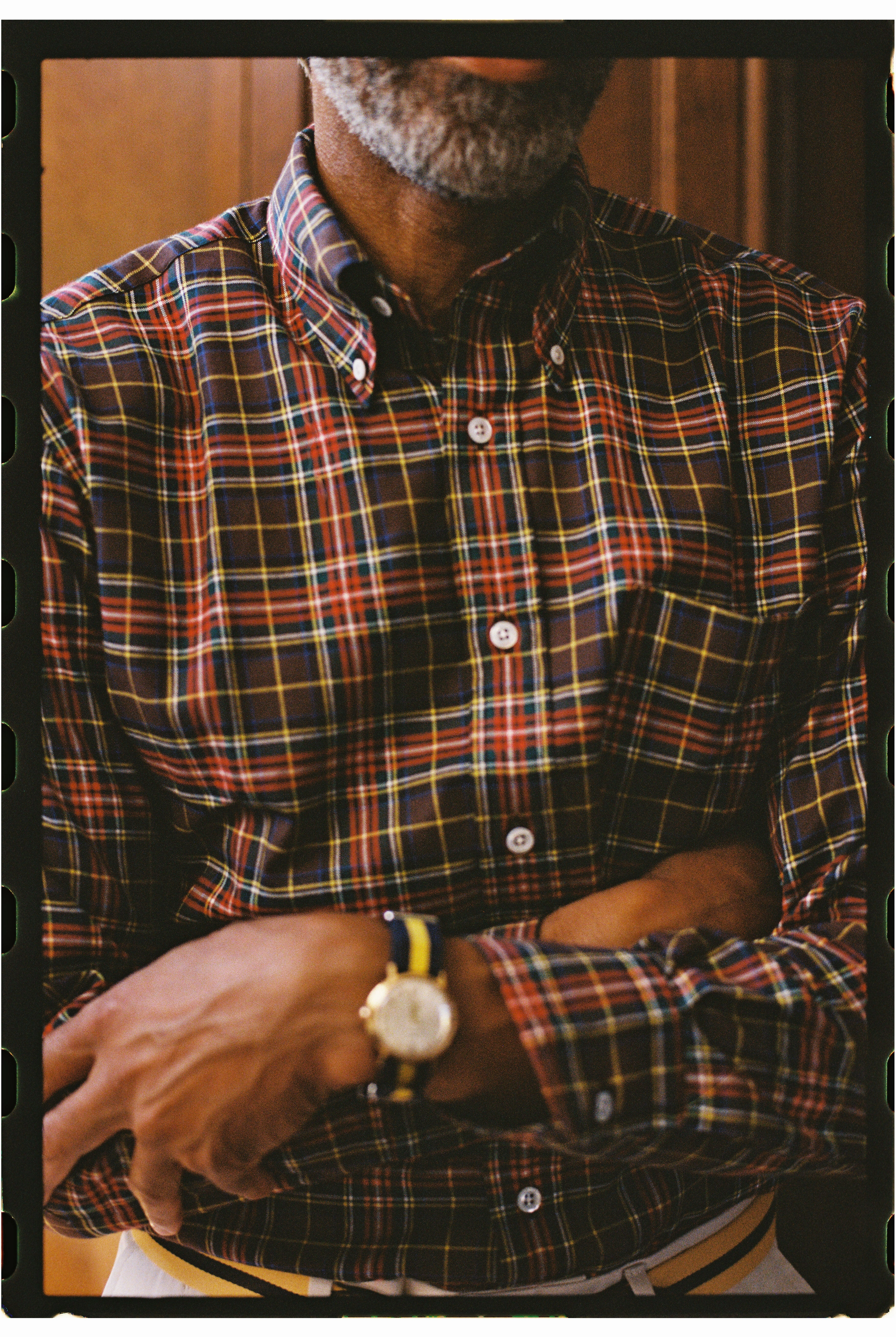 Made-in-USA Black Stewart Tartan Flannel Sport Shirt - Classic Fit Odor control