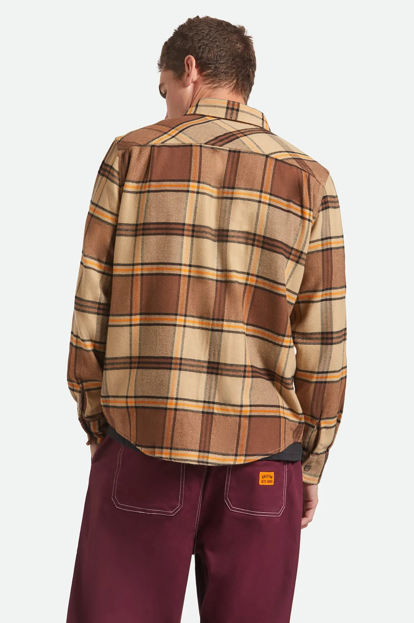 Bowery L/S Flannel - Sand/Pinecone/Solar Orange Holiday Special