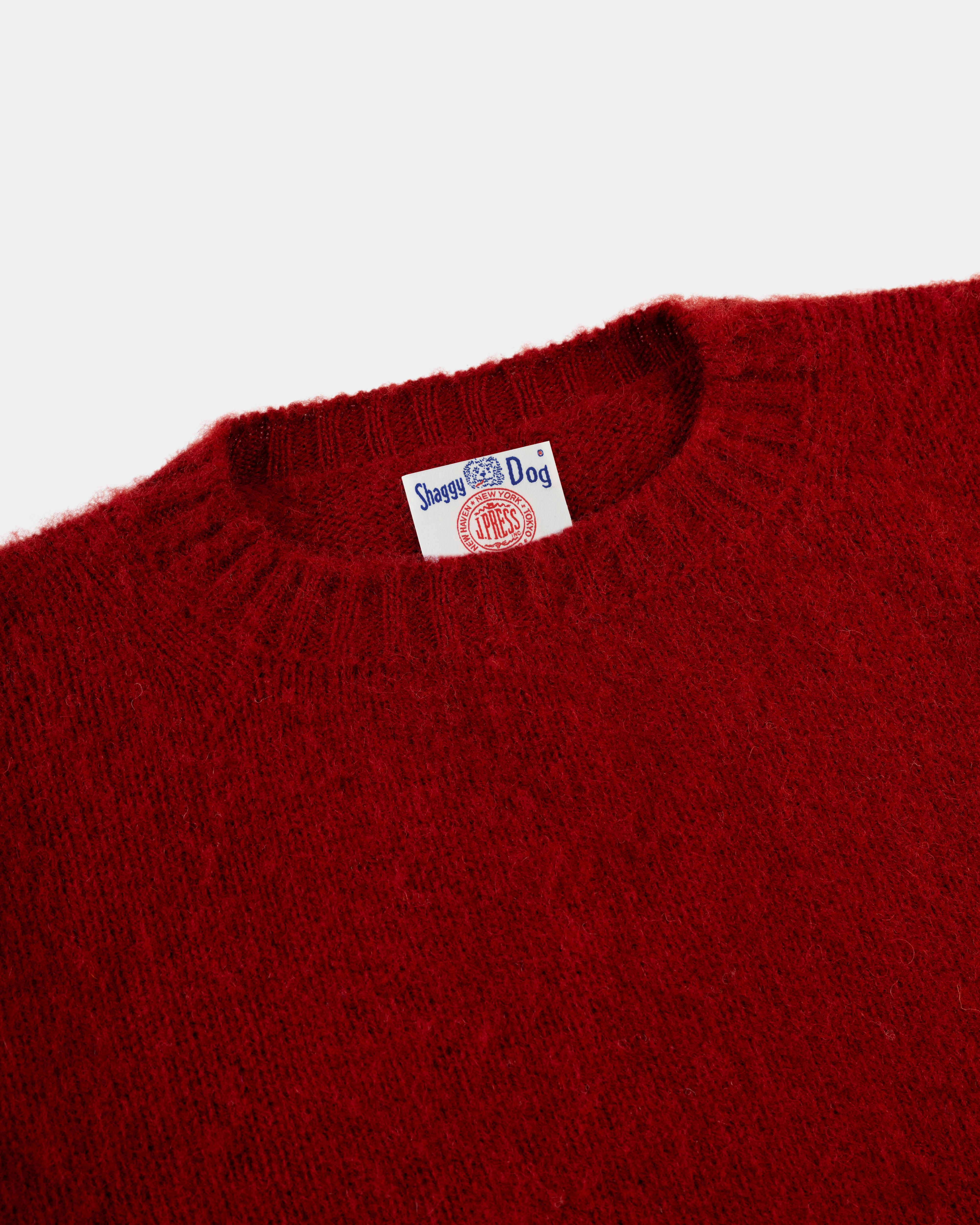 Cold-Weather Apparel Oversized Fit Made-in-Scotland Dark Red Shaggy Dog Sweater - Classic Fit