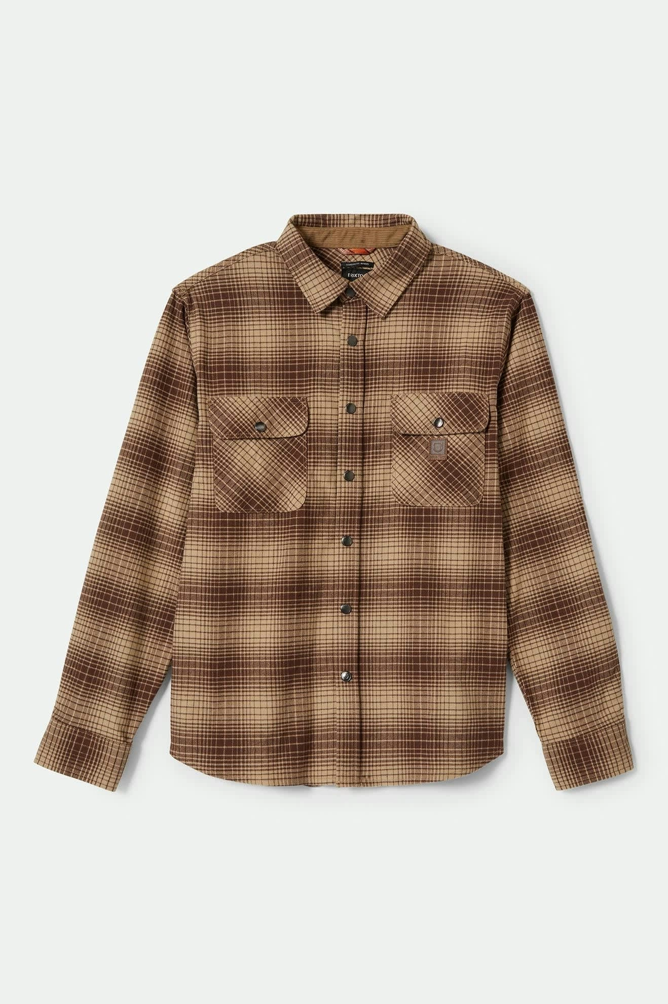 Builders Bowery Stretch Water Resistant L/S Flannel - Pine Needle/Sunbaked Holiday Gift Fitted Silhouette