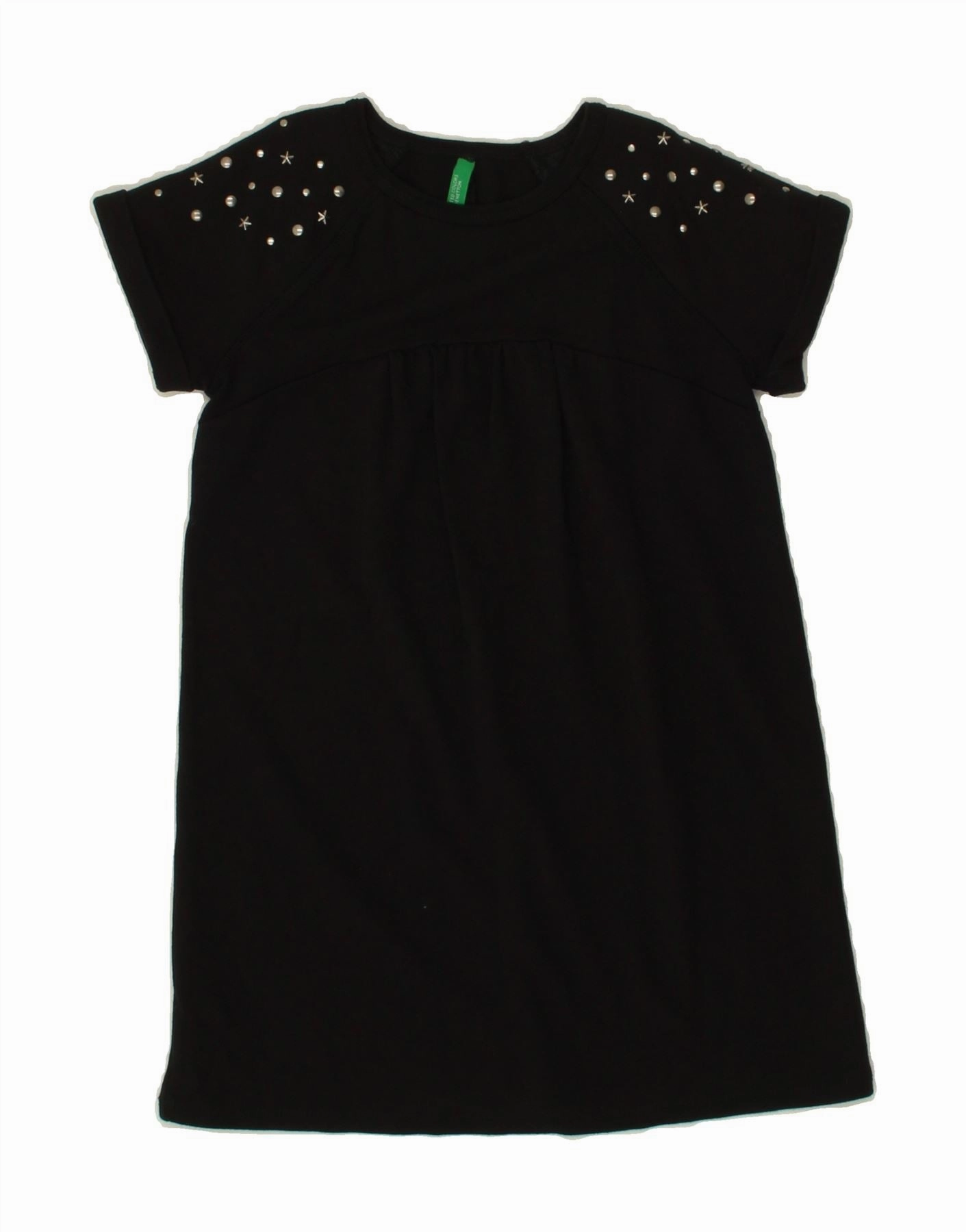 Fashion Layers BENETTON Girls T-Shirt Dress 2-3 Years Black