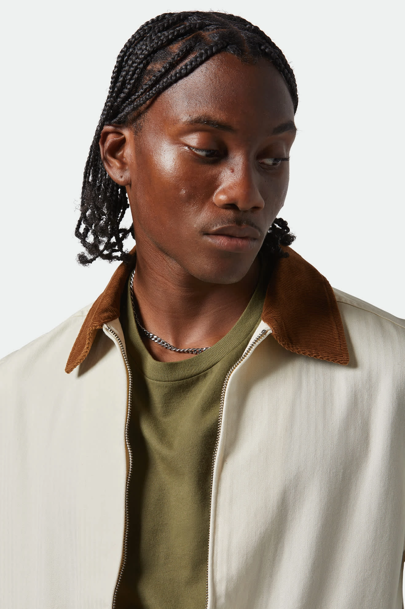 Four Way Stretch Fabric Mechanic Garage Jacket - Whitecap