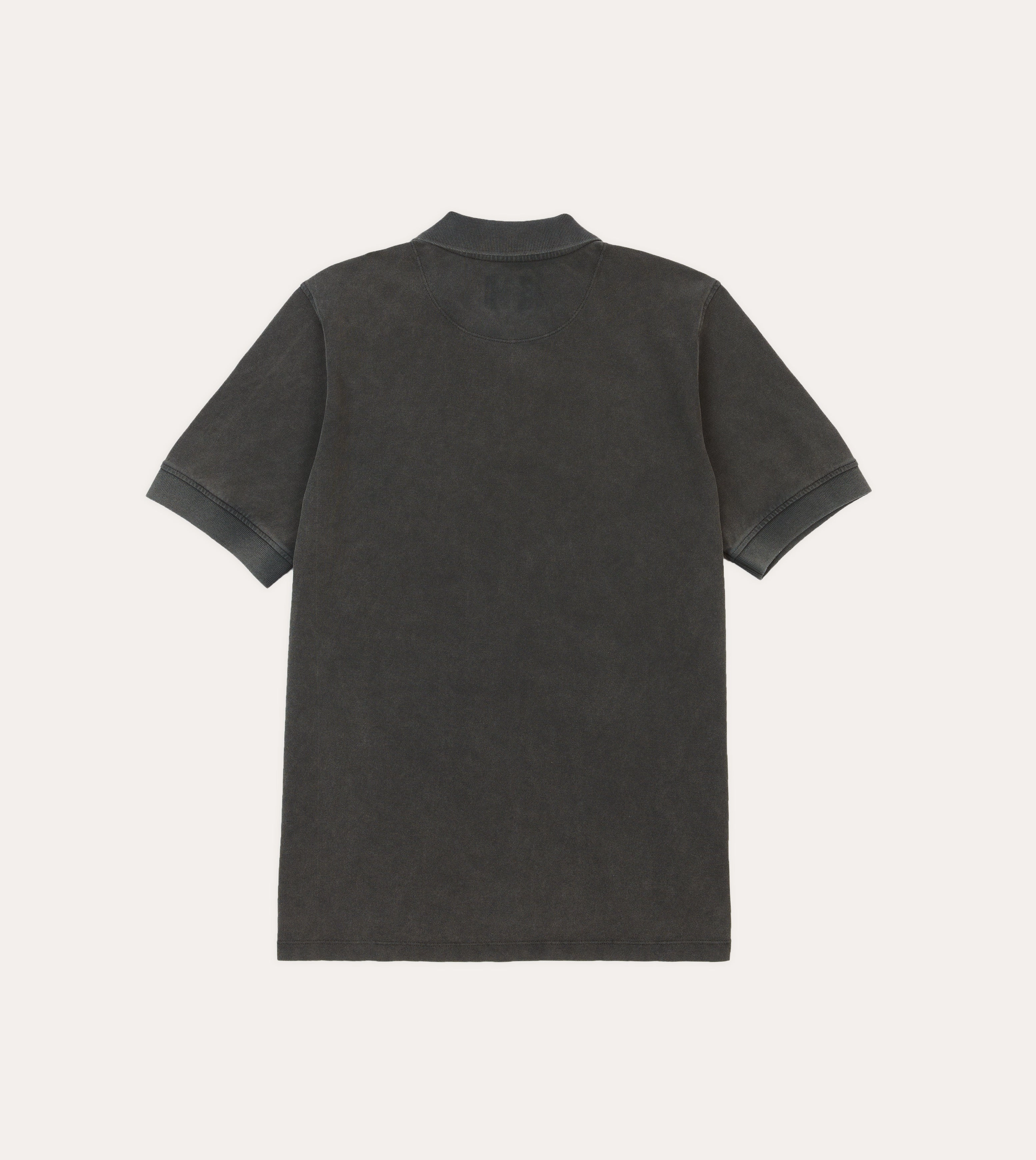 product home friendly comfort Washed Black Piqu?? Cotton Polo Shirt