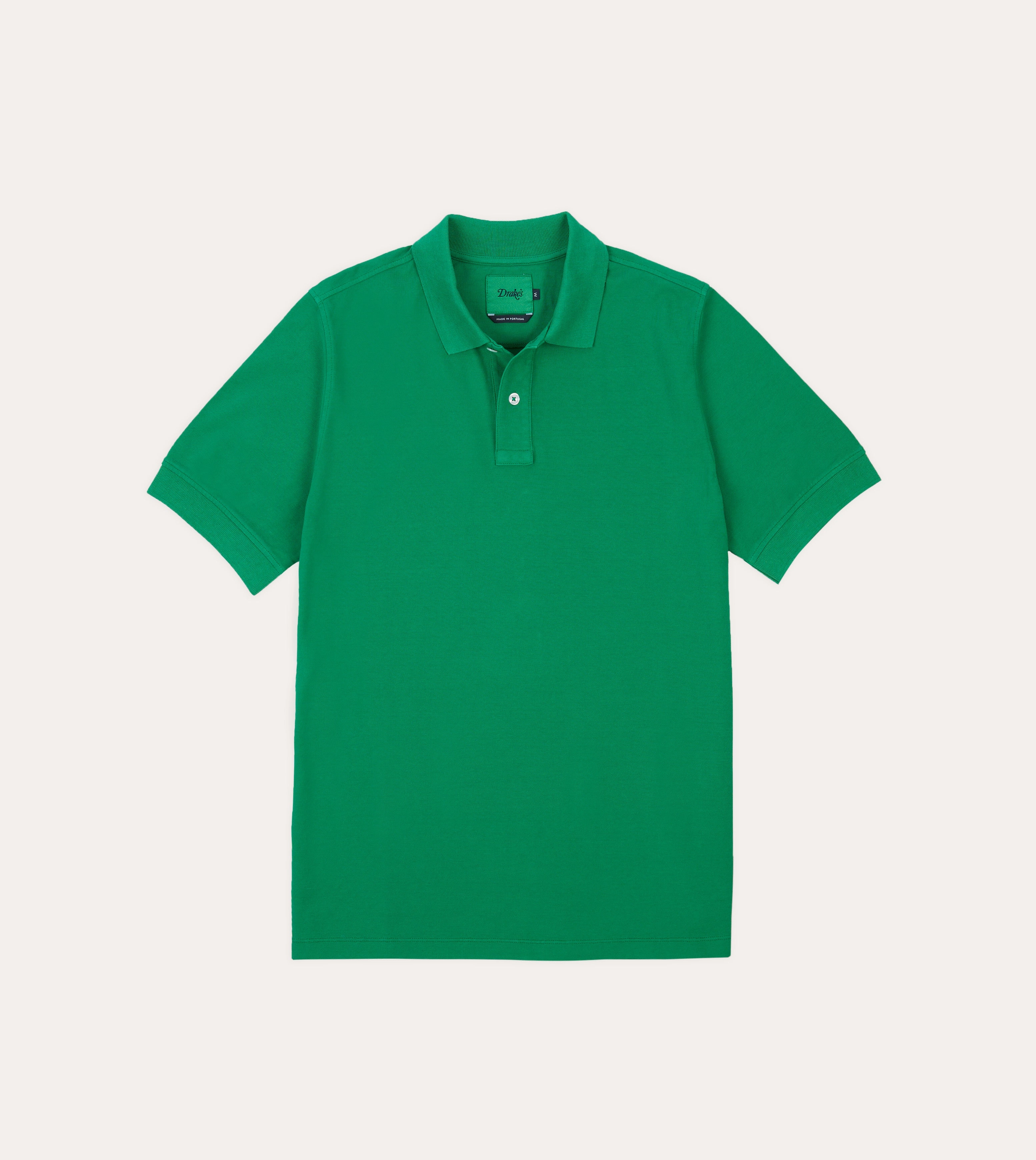 Unique Washed Green Piqu?? Cotton Polo Shirt