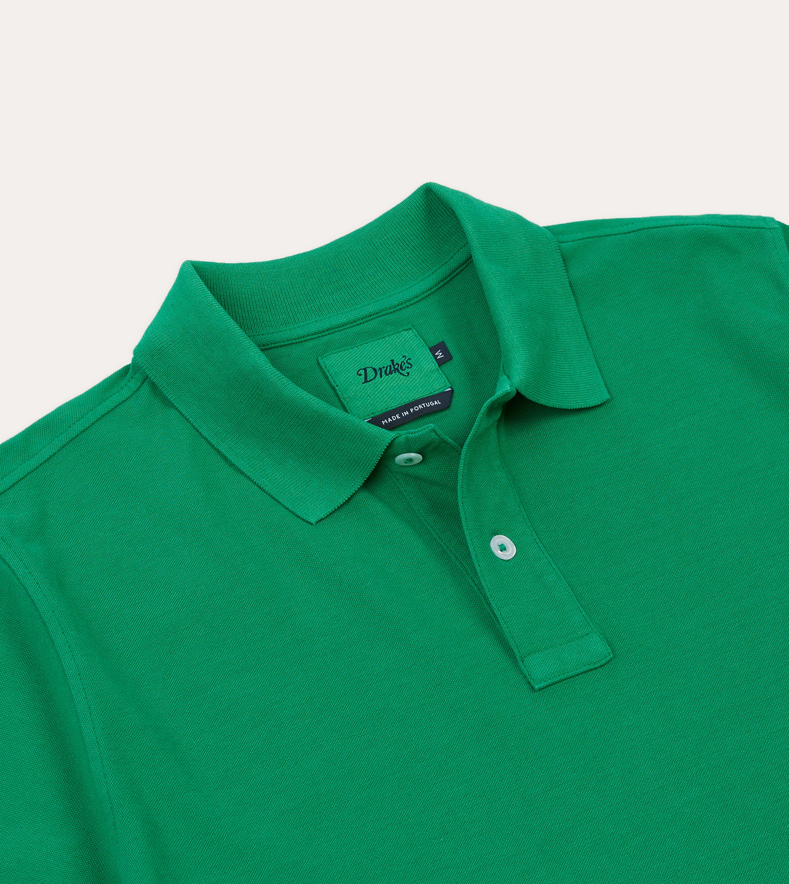 glove accents Washed Green Piqu?? Cotton Polo Shirt