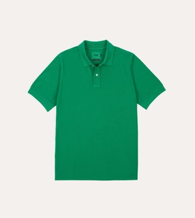 Washed Green Piqu?? Cotton Polo Shirt Warm Clothing