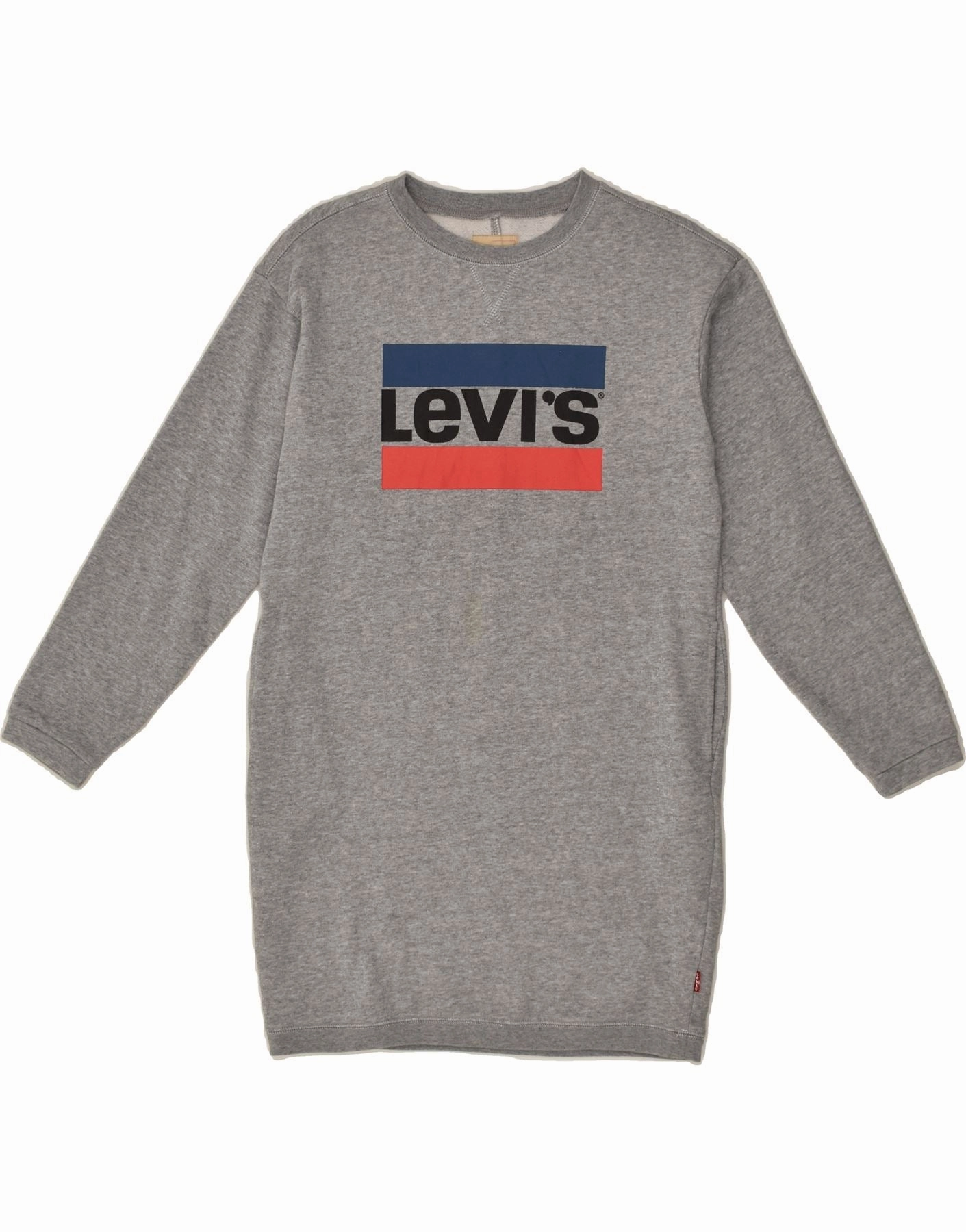Chill Mode Comfortable and Flattering LEVI'S Girls Graphic Sweatshirt Jumper Dress 13-14 Years Grey Cotton