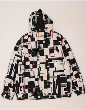 Casual Outdoor Wear BILLABONG Boys Graphic Hooded Rain Jacket 13-14 Years White Colourblock