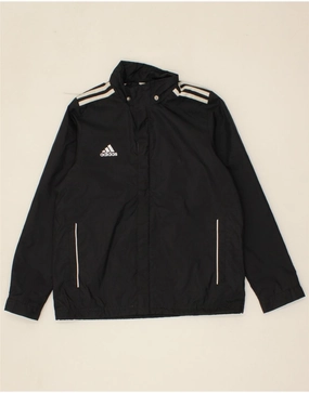 Chain ADIDAS Boys Windbreaker Jacket 11-12 Years Black Polyester