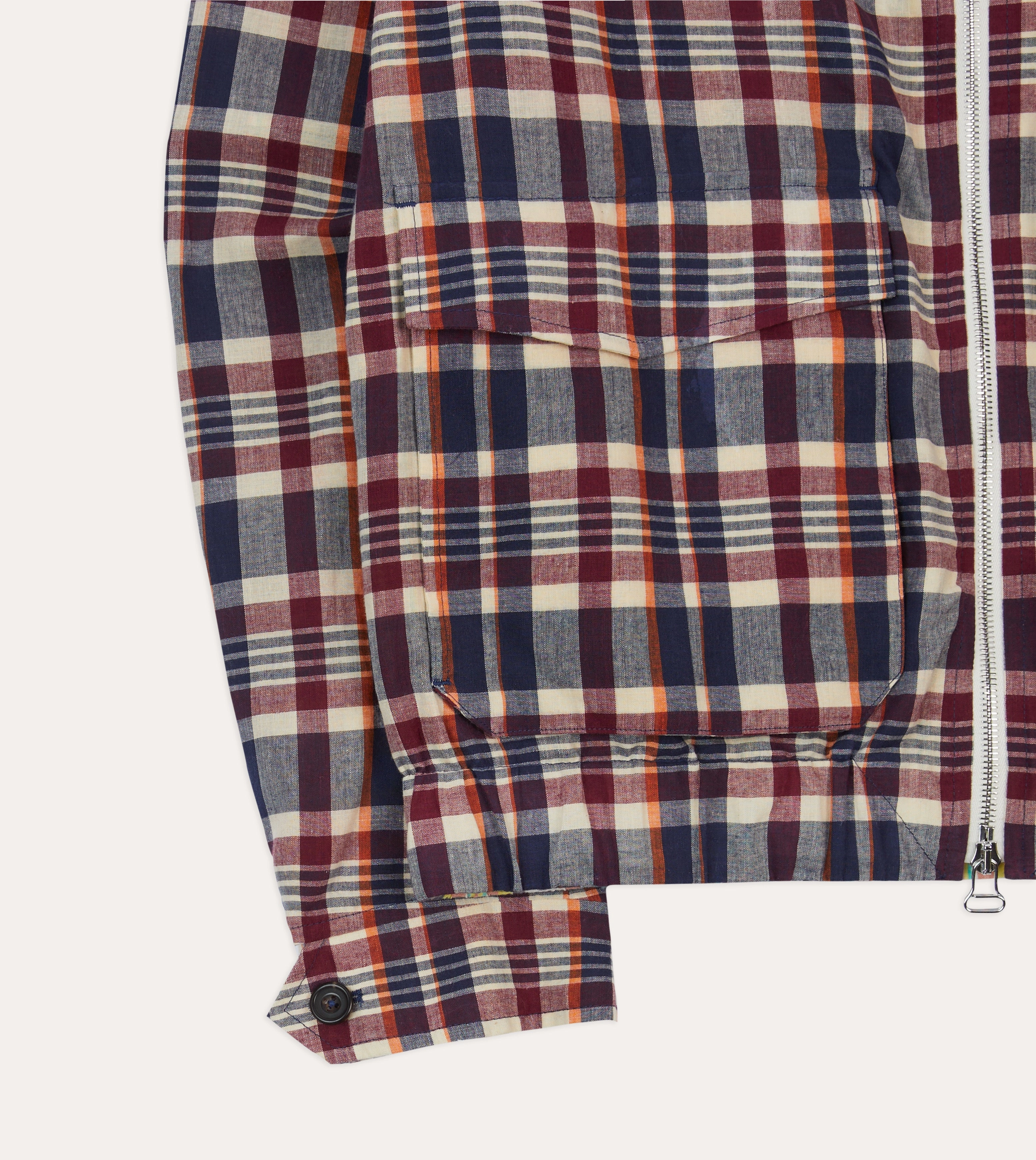 Circulate car Waxed Madras Cotton Tennis Blouson Jacket