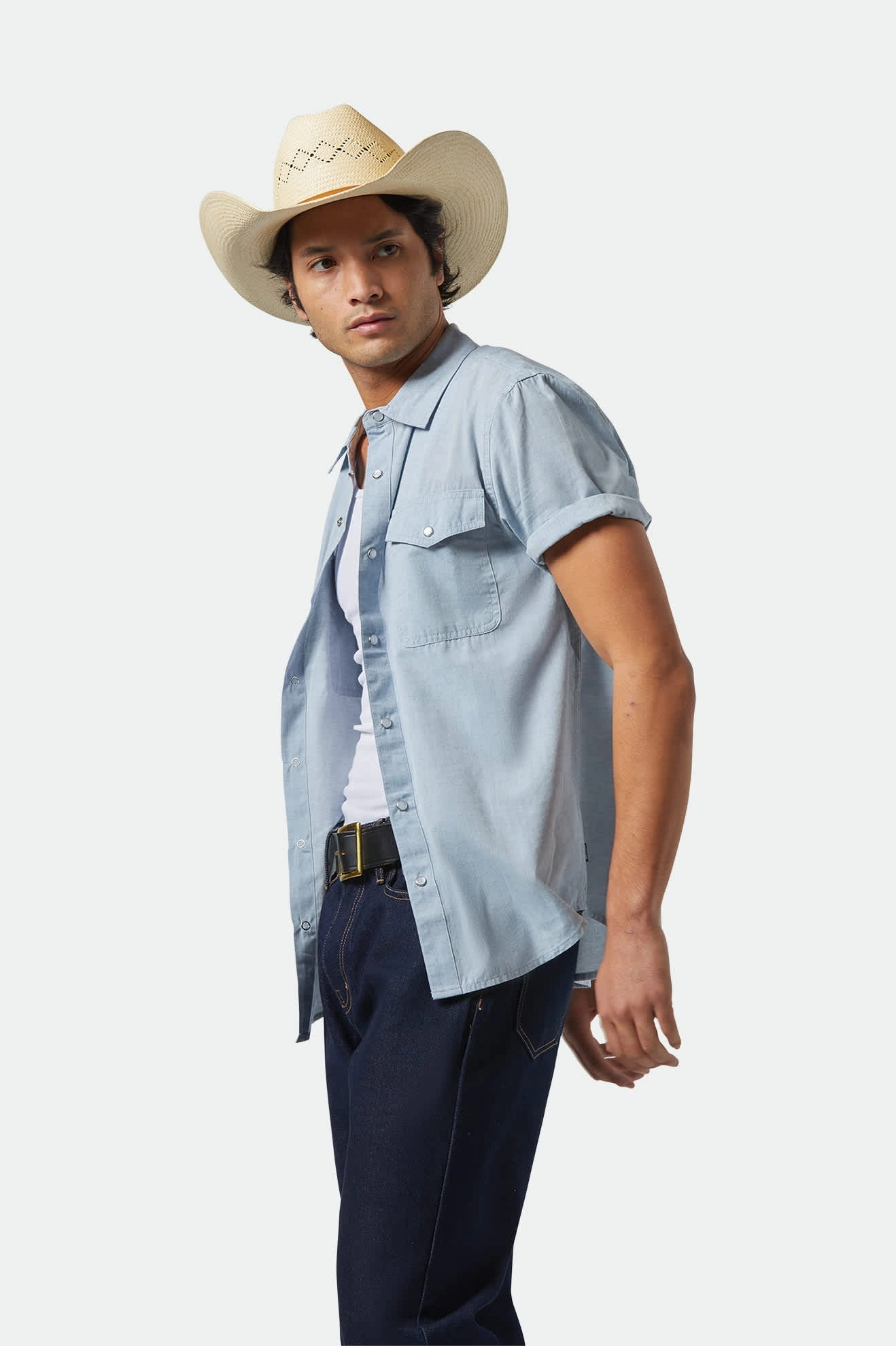 Wayne Western S/S Shirt - Medium Blue Dynamic Design Cooling Mesh Lining