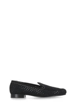 Slim Look Black Fabiana Filippi Fabric And Leather Loafers