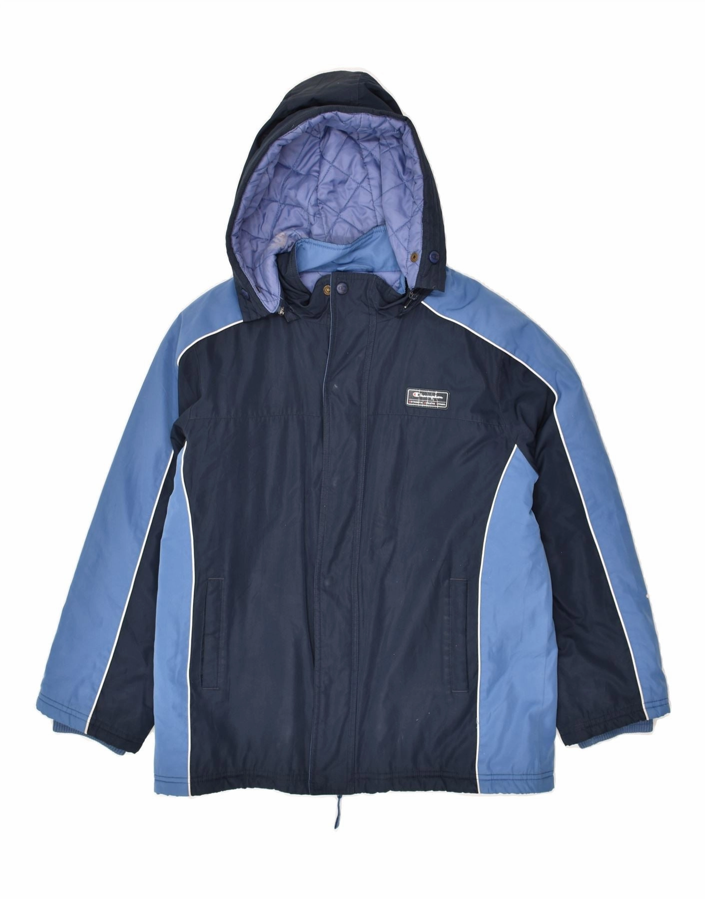 Quick Layering Hearing-aid CHAMPION Boys Hooded Windbreaker Jacket 13-14 Years Navy Blue Colourblock