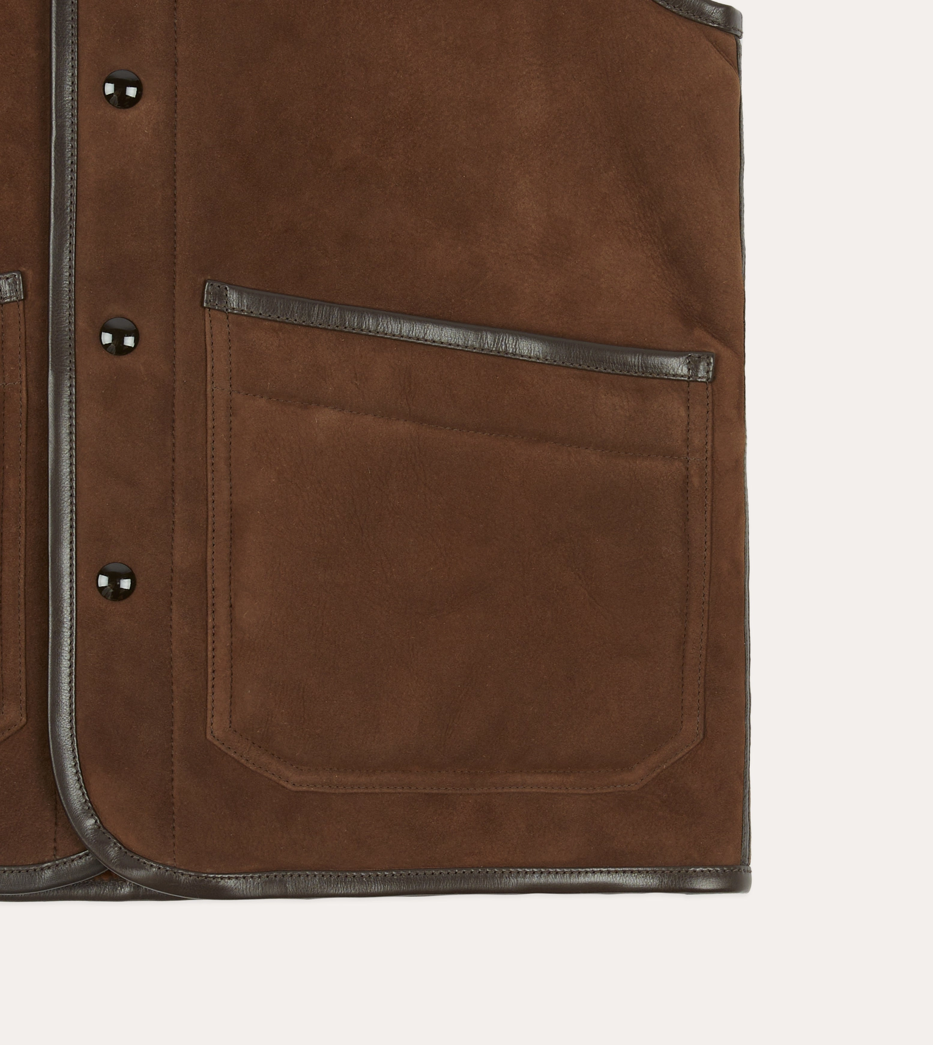 Unique Brown Suede Shearling Vest