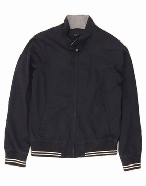 Lightweight insulation Day To Night BENETTON Boys Bomber Jacket 10-11 Years XL Navy Blue Cotton