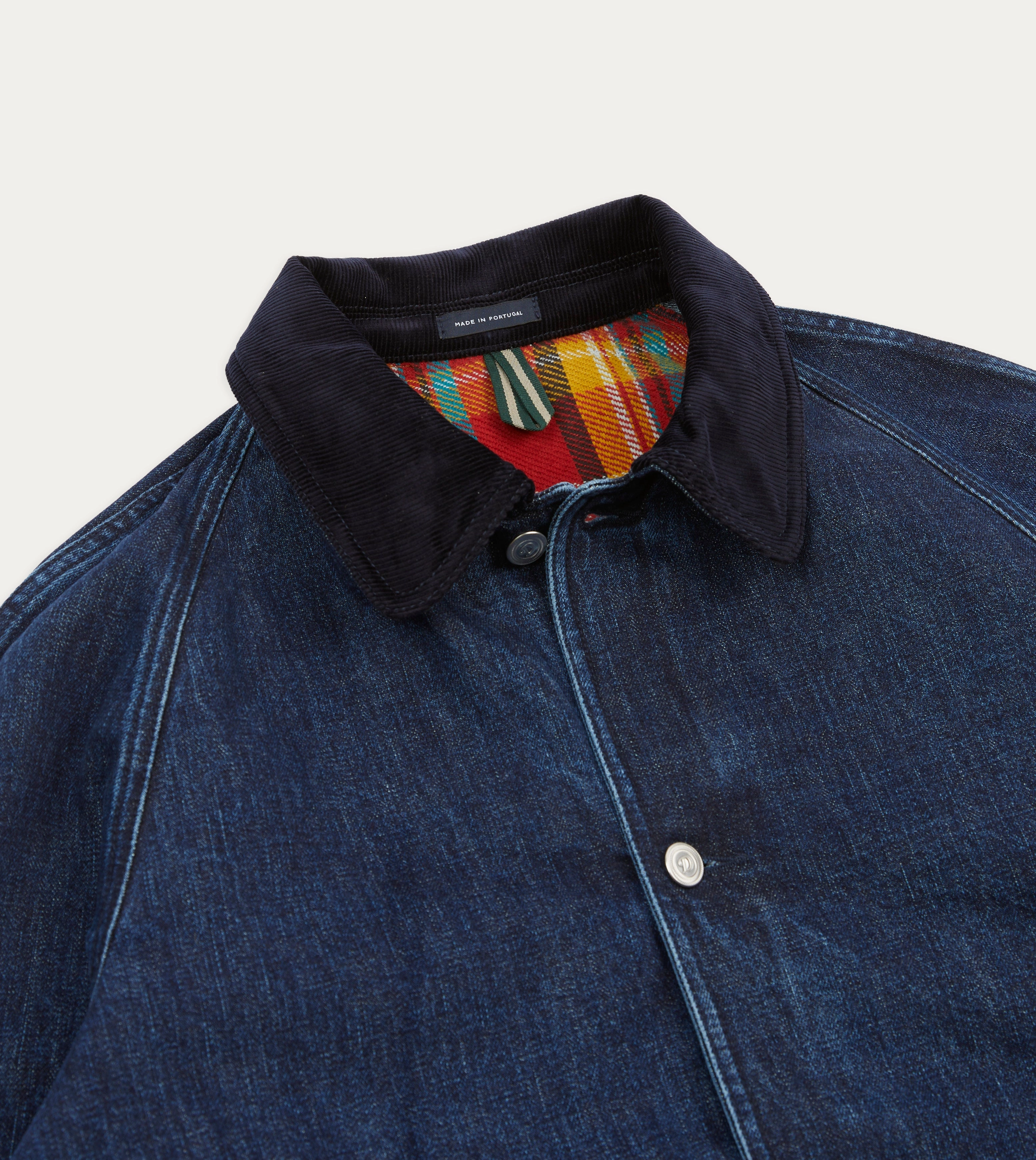 Silicone Grip Trim starlight Indigo Wash Denim Field Jacket