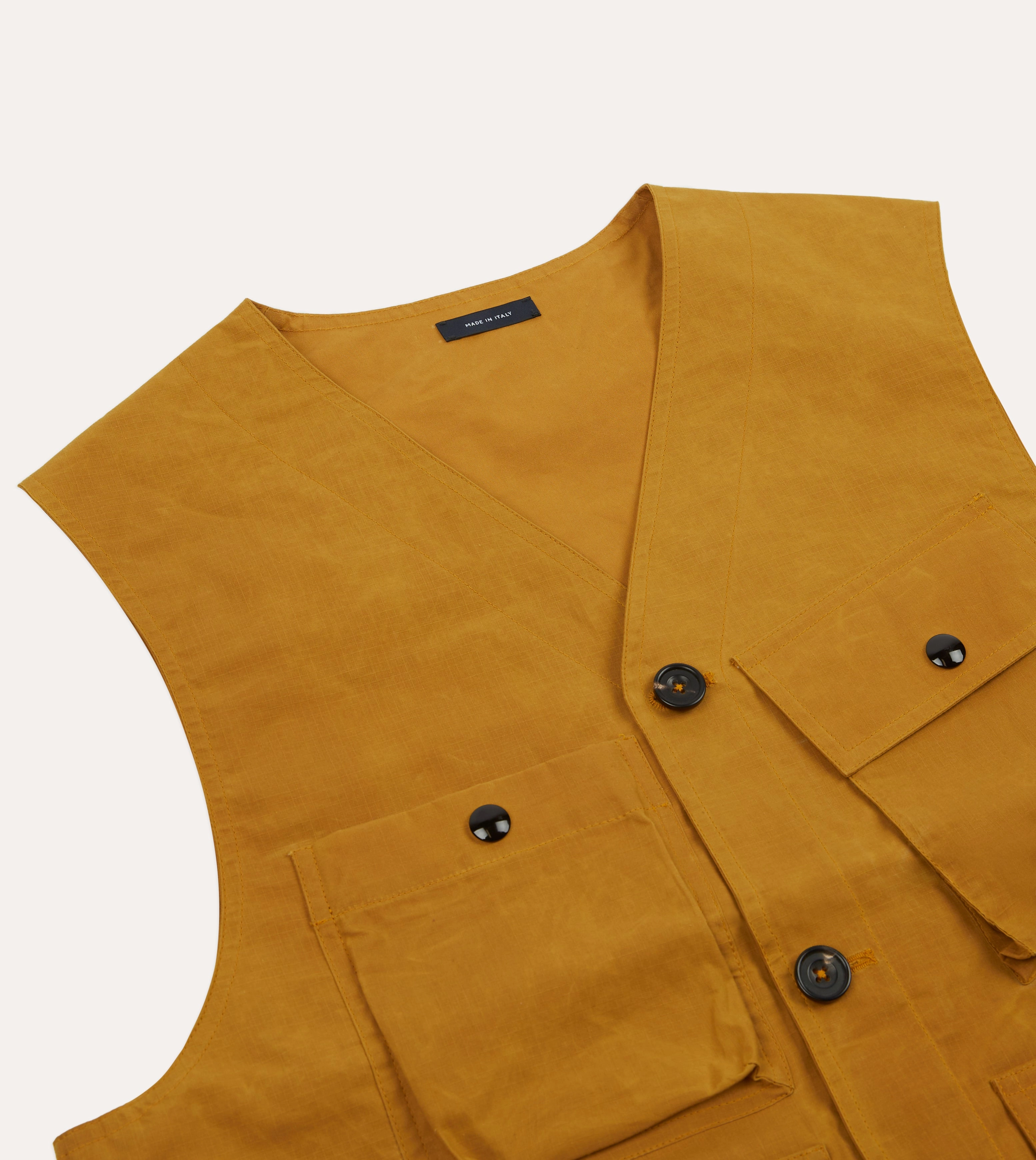 Drake's and New Balance Ripstop Cotton Utility Vest Secure Storage Compartments Philanthropy