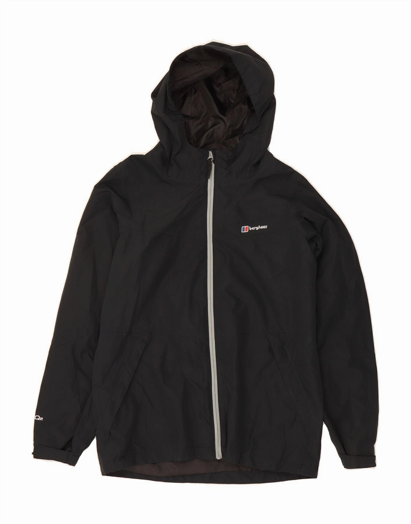 Low Profile Fasteners BERGHAUS Boys Hooded Rain Jacket 12-13 Years Black Polyester
