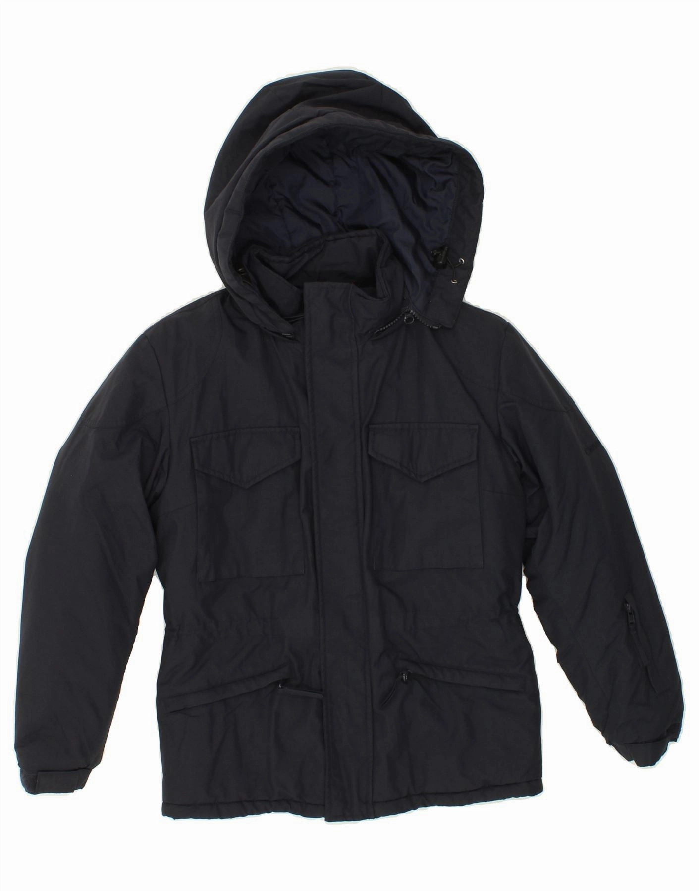 Streetwear Style CANADIAN Boys Hooded Windbreaker Jacket 13-14 Years Navy Blue Nylon