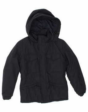 Streetwear Style CANADIAN Boys Hooded Windbreaker Jacket 13-14 Years Navy Blue Nylon