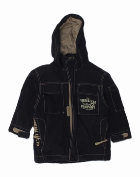 Quiet Fabric Outdoor Comfort TIMBERLAND Boys Hooded Windbreaker Jacket 4-5 Years Navy Blue Cotton