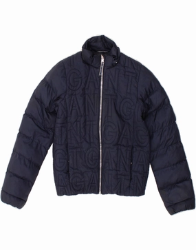 GANT Boys Graphic Padded Jacket 9-10 Years Navy Blue Leather