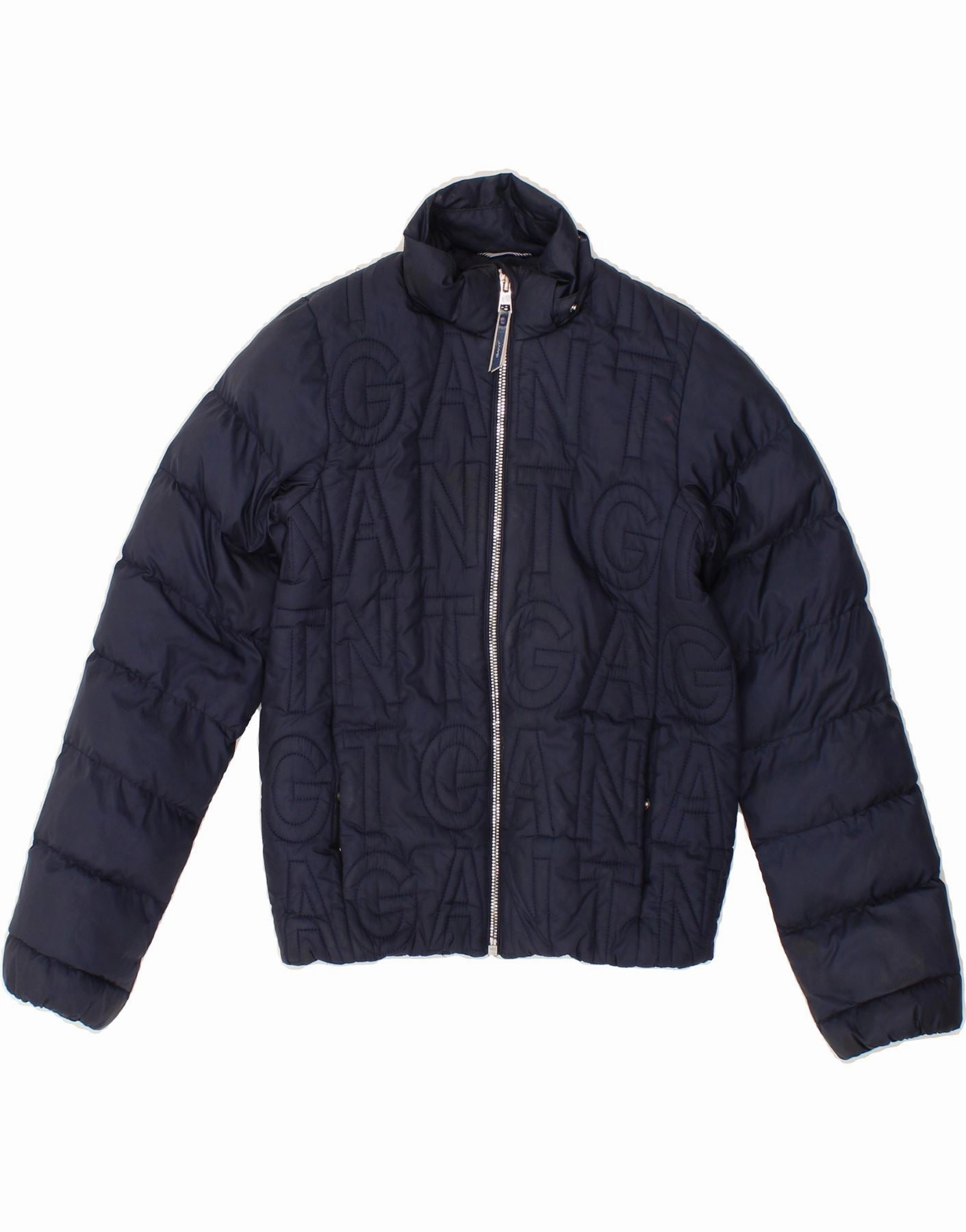 GANT Boys Graphic Padded Jacket 9-10 Years Navy Blue Leather
