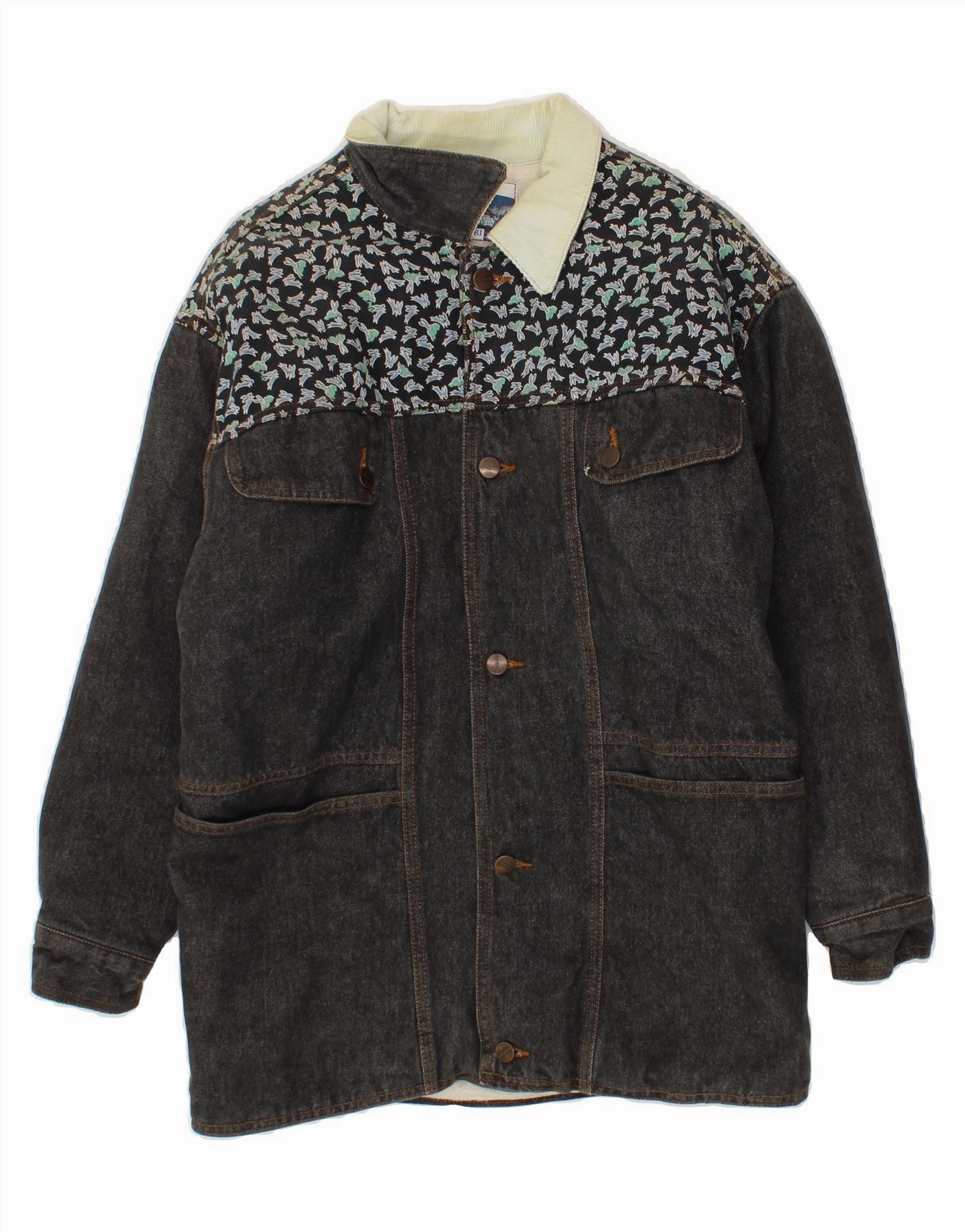 NAJ OLEARI Boys Denim Coat 13-14 Years Black Souvenir Windproof Outer Layer
