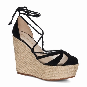 Flexible Movement Wedge Sandals With Suede And Mesh Detailing