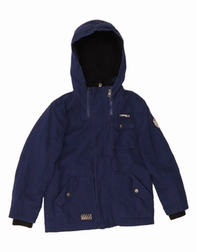 Eco Friendly Wind Friendly DIESEL Boys Graphic Hooded Windbreaker Coat 10-11 Years Navy Blue Cotton