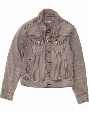 GAP Boys Denim Jacket 8-9 Years Large  Grey Cotton Run Friendly