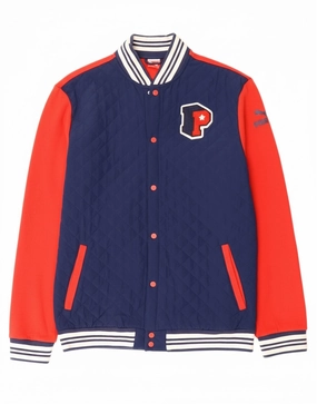 PUMA Boys Graphic Varsity Jacket 15-16 Years Red Colourblock Commemorate