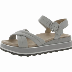 Muscle Aid Reyna Womens Leather Slingback Wedge Sandals