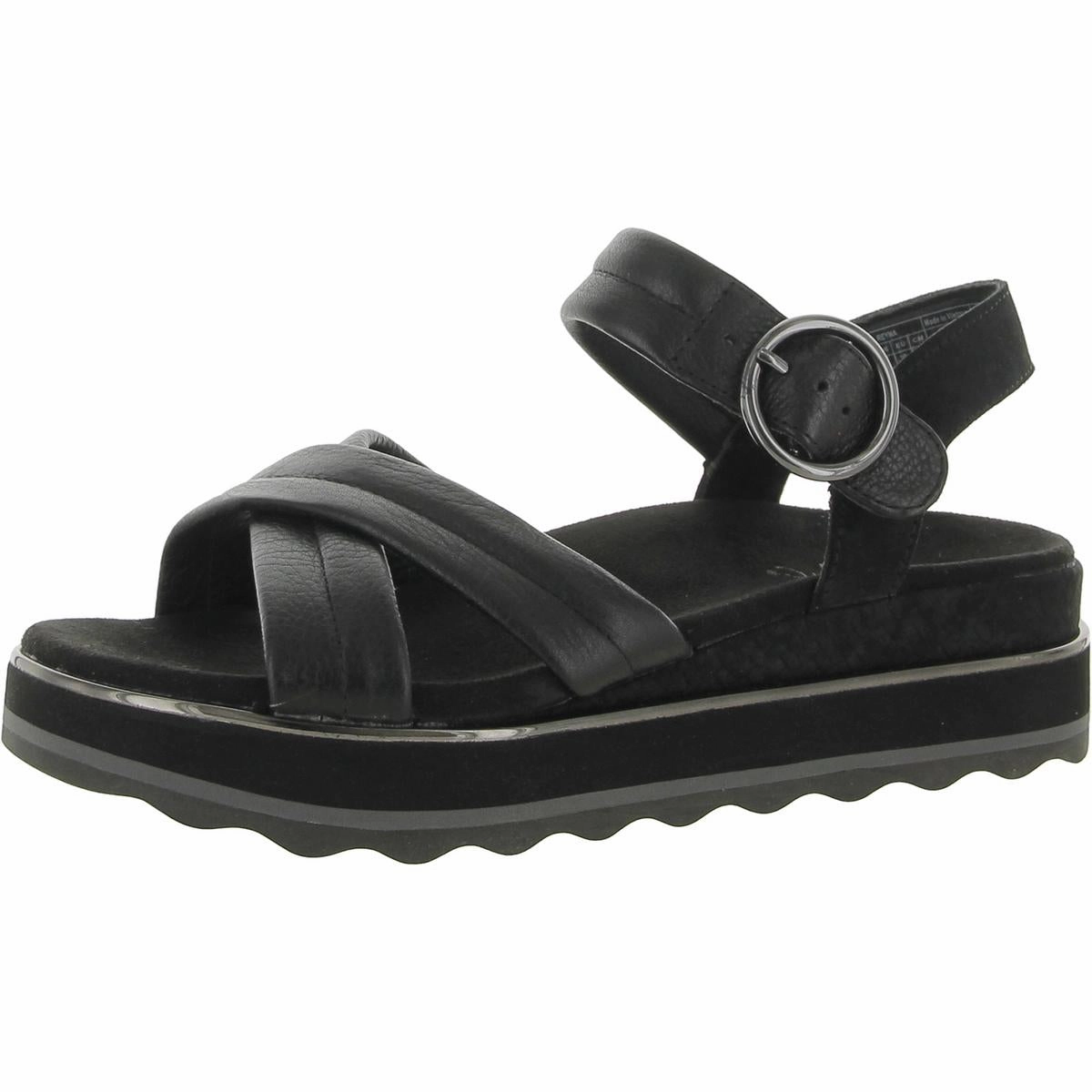 Durable Use Reyna Womens Leather Slingback Wedge Sandals