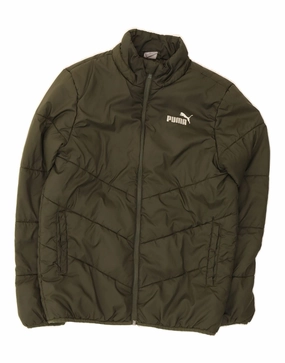 Solid-color Cologne PUMA Boys Padded Jacket 13-14 Years Green Polyester