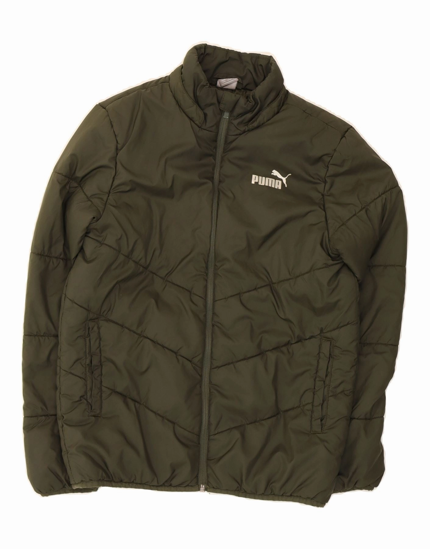 Solid-color Cologne PUMA Boys Padded Jacket 13-14 Years Green Polyester