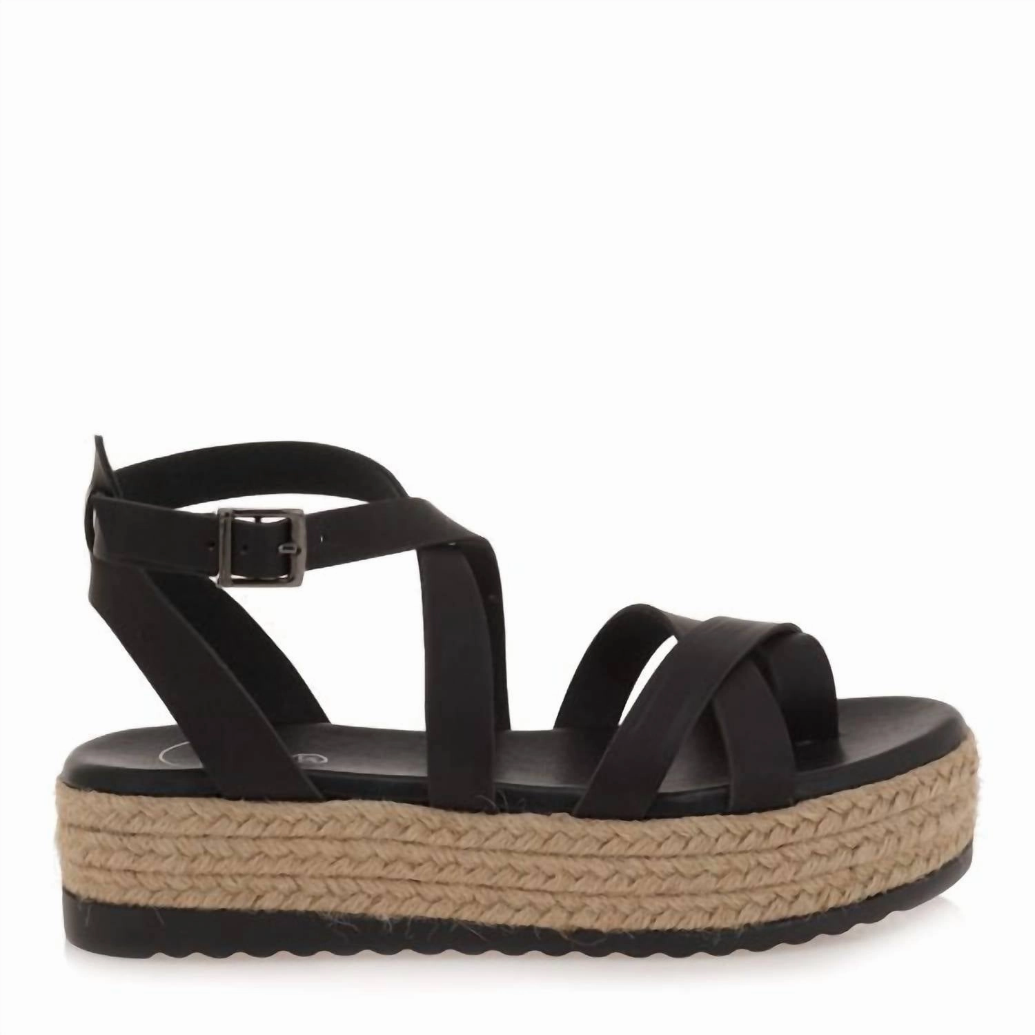 Stage Sole Ankle Strap Women's Ankle Wrap Sandals In Black