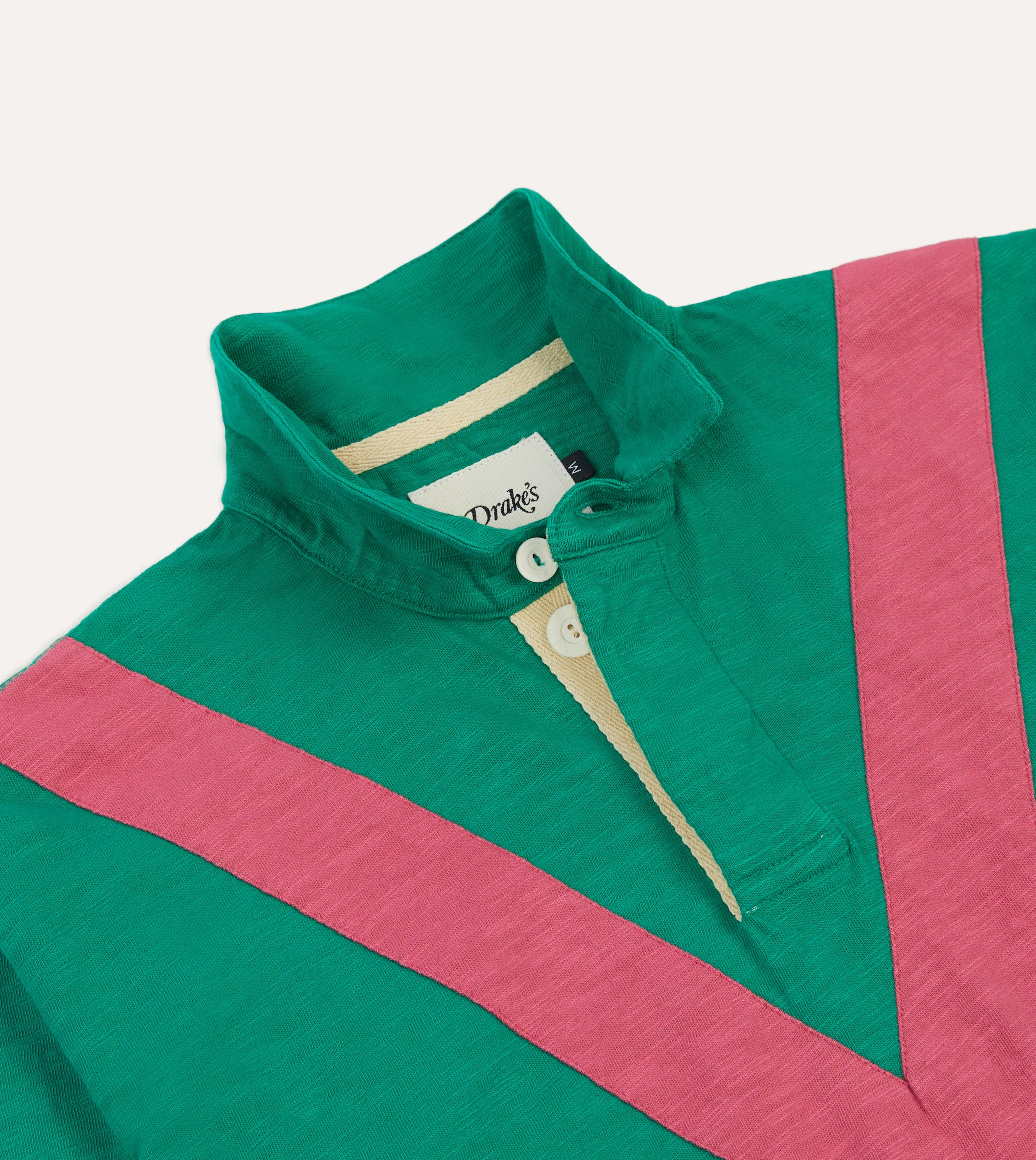 Green and Pink Chevron Flam?? Cotton Rugby Shirt Smooth Cotton Blend