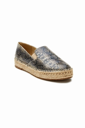 Chain Link Women's Peaches Natural Snake Espadrille - Medium In Grey
