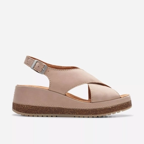 Women's Kassandra Step Wedge Sandal In Sand Nubuck Heel Comfort