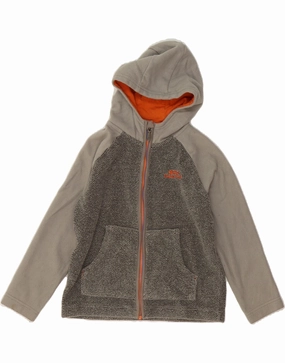 WEIRD FISH Boys Hooded Fleece Jacket 9-10 Years Grey Colourblock Polyester Modular Layering System