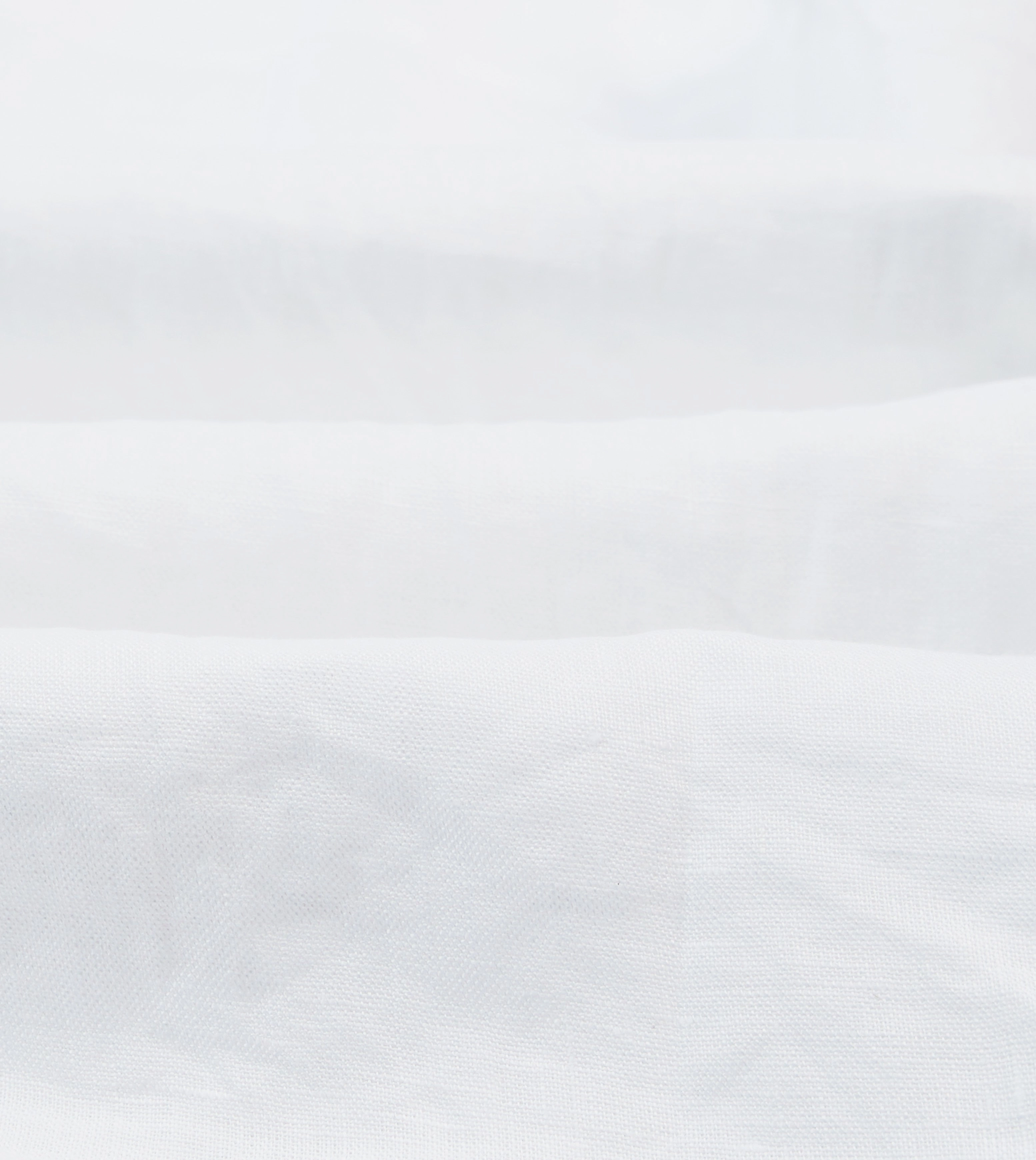 White Linen Mandarin Collar Popover Shirt Sustainable production Snag Resistant Fabric